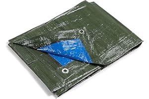 kippen 6064BS - Telone Occhiellato Bicolore con Grammatura da 90 g/m². Taglia 3x4 (12 m²) Verde/Blu