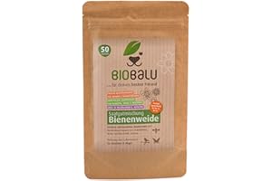 Biobalu Bienenweide - Blumenwiese Samen mehrjährig & winterhart, Samen - Über 40 heimische Blumen und Wildkräuter, spezielle Artenauswahl für den Nordosten 50g