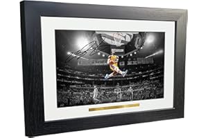 Kitbags & Lockers 12x8 A4 LeBron James Slam Dunk LA Lakers Los Angeles z autografem podpisane zdjęcie zdjęcie ramka na zdjęcia koszykówka plakat prezent