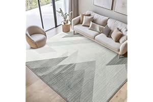 ASIinnsy Tappeto Salotto Pelo Corto Moderno Tappeto Camera da Letto Morbido Grande Tappeto Soggiorno Antiscivolo Tappeti Salotto Moderni (Geometrico Grigio Bianco, 160 x 200 cm)