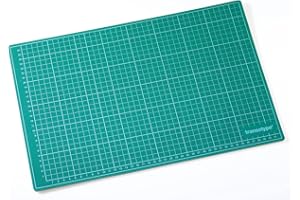 TRANSOTYPE Schneidematte 45 x 30 cm, grün-schwarz, selbstheilende Unterlage mit feinem Raster, doppelseitig nutzbar