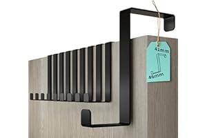 4smile Appendiabiti da Porta - Gancio Porta Impermeabile - Attaccapanni in Acciaio Inox con Alta Capacità di Carico, Ganci Versatili, Colore Nero