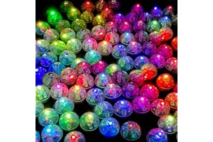 TaimeiMao Luces para Globos LED,50 Piezas Luces para Globos LED,Luces de Globo LED Redondas,Coloridas Luces para el hogar,Fiesta de Navidad Decoración