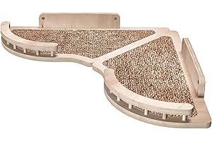 RshPets® Eck Katzenbett - Wand montiertes Katzenmöbel - Kletterwand Set - Hängematte für Katzen - Katzen Wandelemente - Katzentreppe Wand (Helle Farbe)