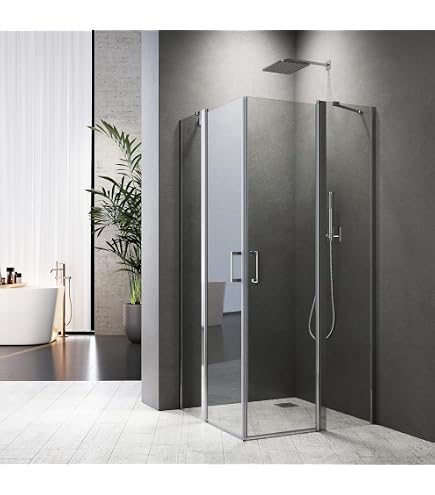 Acezanble Duschkabine 76x76 Cm Mit NANO-Glas – Moderne Duschtür Für Ebenerdige Montage