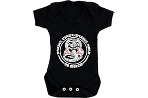 Hippowarehouse COBRA KAI STRIKE FIRST - STRIKE HARD baby vest bodysuit (short sleeve) boys girls