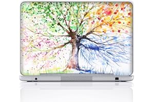 Meffort Inc Personalized Laptop Notebook Notebook Skin Sticker Cover Art Decal, Customize Your Name (14 Inch, Four Seasons Tree)