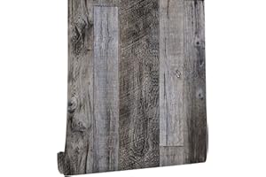 JOLIHOME Samoprzylepna tapeta w stylu vintage, z efektem brązu, odklej i przyklej, drewniana deska, tapeta, usuwalna rolka winylowa, do mebli, ścian, drzwi, 44,5 x 500 cm