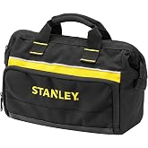 STANLEY Tool Bag 12 Inch with Multiple Pockets, 1-93-330 | Padded base, 8 inner pockets, 2 mesh pockets, padded handles, 15 k