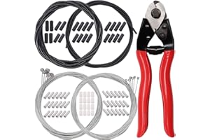 mxuteuk 87 Pcs Stainless Steel Wire Cutter Bike Brake Cable Housing Shifter Cable Housing Universal Bike Cable Kit Bicycle Brake Cable Shift Cable with Bike Cable End Caps O-Rings