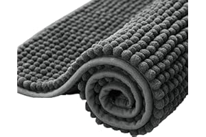 subrtex Alfombrillas de baño de felpilla para baño, Extra Suaves y absorbentes de Agua, Antideslizantes, bañera, Ducha (50 x 80 cm, Gris)