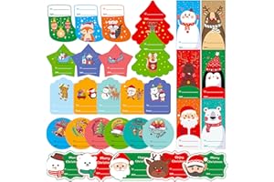 Funnlot Xmas Gift Stickers Labels 236pcs Xmas Stickers Labels Self Adhesive Labels Xmas Tags for Presents Gift Stickers Label Stickers for Envelopes Crafts Cards