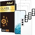 Ailun Tempered Glass Screen Protector for Galaxy S22 - 3 Pack Screen Protectors + 3 Pack Camera Lens Protectors - Fingerprint Unlock Compatible, Clear Case Friendly