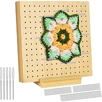 Planche De Blocage Granny Square 28x28 Cm Avec 20 Aiguilles En Acier - Pour Aplanir Et Fixer Les Carrés Au Crochet