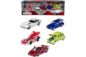 SMOBY Majorette - Vintage Giftpack - Voitures Miniatures en Métal - Coffret 5 Véhicules (1/64ème) - 212053304SMO