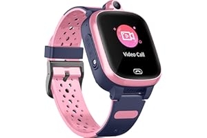 Fitonme 4G Smart Watch for Kids - GPS Smartwatch with Waterproof Real Time Position WIFI Vedio Call Message Pedometer Geo-Fence SOS Anti-Lost of Early Education Tools for Boys Girls (Pink)