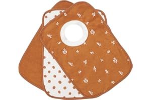 Kindsgard Schlupflätzchen 3er-Pack „happaklat“ – weich & saugfähig – 75% Bio-Baumwolle – 24x20 cm – einfach über den Kopf ziehen – Baby Lätzchen Set für Jungen & Mädchen