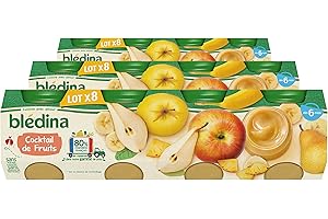 Blédina Petits Pots pour bébé, Dès 6 Mois, Cocktail de Fruits, 24x130g (Lot de 3*8)