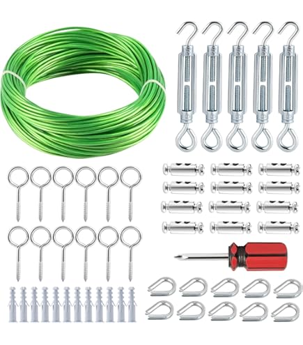 Vigormat Tendeur De Fil En Métal Plastifié Pour Clôture, Maille, Séchoir à Linge, Pour Poteaux De Jardin (vert, 8 Pièces