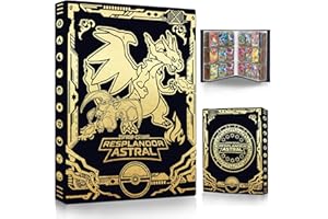 LEMIL Raccoglitore Carte Album, Grande Album di Carte Nero e Oro Libro Album Foto, 9 Tasche per Pagina 24 Pagine e Può Contenere 432 Carte Porta Carte Album(Nero-A01)