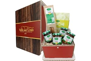 VALLE DEL CRATI ECCELLENZE GASTRONOMICHE DAL 1998 Valle del Crati Cesto di Natale "Fichi" con 6 Prodotti | Cesto di Natale Con 6 Specialità ai Fichi tra cui Confetture, Dolci, Miele, Fichi al rum, al Cioccolato | Cestino Natalizio