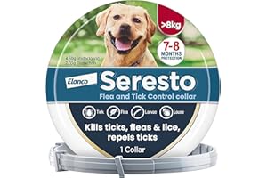 Seresto Flea and Tick Control Collar For Dogs Over 8kg (1 Collar), Long-Lasting & Simple Treatment For Dogs, 7-8 Months Of Protection, Keeps Pets Protected From Fleas & Ticks