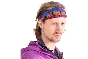 CHARM Tie Dye - Fascia elastica hippie Bandana, per uomini e donne, motivo floreale psichedelico 60 'S 70' S retrò Boho