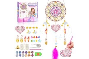 DIKENCE Cadeau Fille 6 7 8 9 10 11 Ans: Diamond Painting Dreamcatcher Activité Manuelle Pour Enfant 5-12 Ans Jouet Fille 6 7 8 9 Ans Bricolage Loisir Creatif Enfant Idee Cadeau 7 8 9 10 11 Ans Anniversaire