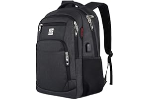 marcello Rucksack Herren, 17,3 Zoll Laptop Rucksäcke mit USB-Ladeanschluss für Arbeit Schule Uni Schulrucksack für Jungen Teenager mit Laptopfach & Anti Diebstahl Tasche