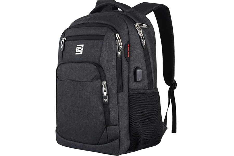 KASIBON Laptop Backpack with USB Charging&Headphone Port,Anti-Theft Business Laptop Backpack with Breathable Padded Shoulder Strap, Water Resistant Computer Rucksack