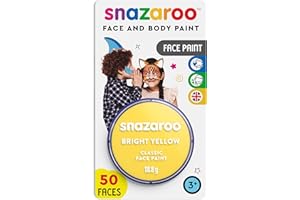 Snazaroo - Peinture Pour Visage et le Corps, Maquillage Pour Visage et Déguisement, Pour Enfants et Adults,Fard Blister 18 ML, Couleur Jaune