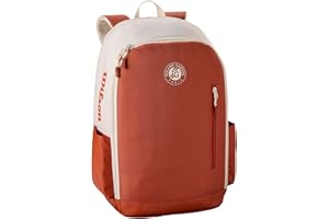 Wilson Roland-Garros 2025 Team Backpack, Features a Breathable Design with Secure Zip, Cushioned Sleeve and Customisable Straps, Colour: Cream/Clay