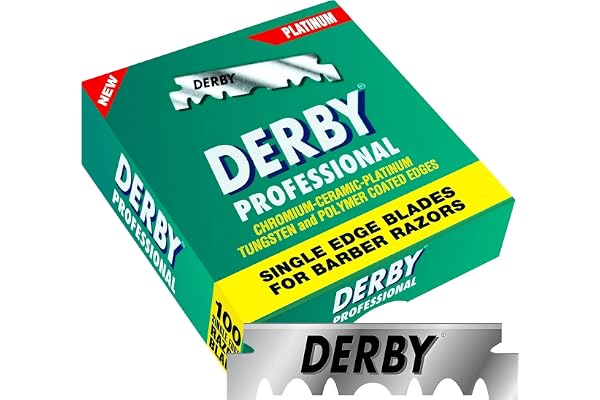 Derby Pack de 100 Lames de Rasoir à Simple Tranchant