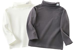 Hikewin Unisex Kids Thermal Undershirts Little Boys Girls Base Layer Tops Warm Underwear Half Collar 2PCS 12Months-10Years