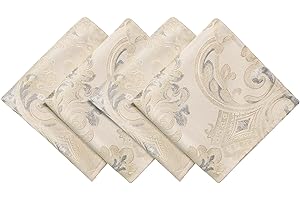 TOPLUXE Cloth Napkins Set of 4, Napkins Reusable 45x45cm, Dining Table Decoration for Dining Room/Restaurant (Light Champagne)