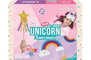 jackinthebox Unicorn Craft kit for 3 to 5 Year Old, 3 Craft Projects,Great Gift for Girls Ages 3 4 5 Years, No Mess Art for Kids,DIY Creative Activity