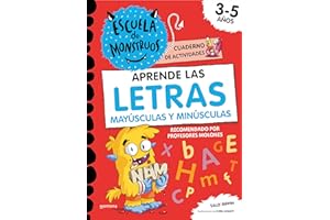Escuela de Monstruos. Cuaderno de actividades - Aprende a escribir las LETRAS mayúsculas y minúsculas: Cuaderno de caligrafía para niños de 3 a 5 años (Montena)