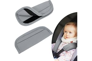 QIMEI-SHOP Baby Sicherheitsgurt Schulterpolster Gurtpolster für Kinderautositze Universal für Babyschale Kinderwagen Buggy & Autositz Grau
