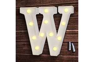 ‎BEMECE bemece Buchstabe Lichter Alphabet, LED Brief Licht, dekoration für Geburtstag Party Hochzeit & Urlaub Haus Bar - Buchstabe W