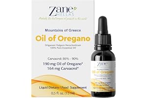 ZANE HELLAS PROBABLY THE BEST OREGANO OIL PRODUCTS IN THE WORLD Zane Hellas 190 mg Oregano Oil-164 mg Carvacrol per Serving-4 Drops Daily. 100% Greek Undiluted Oil of Oregano. 86%-90% Min Carvacrol. Probably The Best Oregano Oil in The World. 0.5 fl. oz.- 15ml.