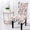 BRIDA® Polyester Spandex Stretchable Floral Geometric Printed Dining Chair Covers Elastic Chair Seat Case Protector, Slipcovers (1 Chair Cover, Watercolor Flowers)