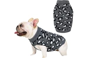 HADETOTO Dog Cat Jumper Warm Pet Sweater Knitwear Coat Apparel Autumn Winter Dog Clothes(Grey-S)