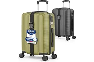 EXPLOORE Handgepäck Koffer 55x40x20cm Trolley, Leichter Robuster Hartschalenkoffer aus ABS-Material mit TSA-Schloss, Reisekoffer mit Rollen, ideal als Koffer handgepäck, Matcha-Grün