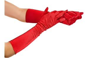 Balinco Guantes Largos, Elegantes, Estilo Años 20, Glamour Guante de Noche, Opera, Clásico, Elástico, Raso, Gótico, Festivo, Disfraces, Carnaval, Noche de Fiesta para Mujeres