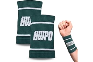 PODCASE Set 2 Muñequeras flexibles para Sudor HWPO - Hard Work Pays Off - Perfecta para deportes como Cross Training, Padel, Escalada, Tenis, Fitness, Gym, Unisex - Mejora tu agarre y el confort
