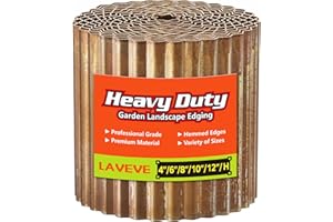 LAVEVE Corrugated Metal Garden Edging 6" x 40Ft, Landscape Edging Border for Lawn, Flower Bed, Garden Fence, Paver Edging (Pre-Rusted)