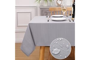 Hapterouse Świąteczny zmywalny obrus prostokątny obrus wodoodporny obrus na stół na Boże Narodzenie jadalnia kuchnia piknik na zewnątrz wewnątrz, szary, 140 x 180 cm