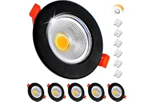 Wondlumi 10W Spot LED Encastrable Noir Dimmable Extra Plat,4000K Blanc Neutre COB,850LM 220V,Trou 65-88mm,Spot de Plafond Blanc Pour Cuisine Chambre Salon Lot de 6