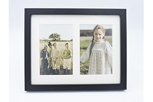 TIME HOME DEVELOPMENT Marco foto múltiple con paspartú para collage de fotos 10x15 para mesa o pared (2 FOTOS, NEGRO)