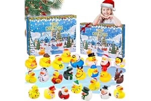 Pipihome Rubber Duck Advent Calendar 2025, Rubber Duck Bath Toys 24 Days, Christmas Countdown Toys Advent Calendar Gifts For Baby Toddlers Boys Girls, Christmas Xmas Gifts for Kids